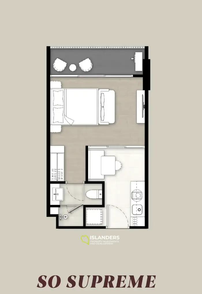 1BR อพาร์ตเมนต์ใกล้หาดกะตะ