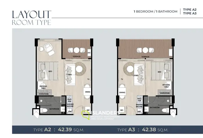 สตูดิโอ 1 ห้องนอนขนาด 42 ตร.ม. น่ารักพร้อมวิวภูเขา ห่างจากชายหาด 100 เมตร