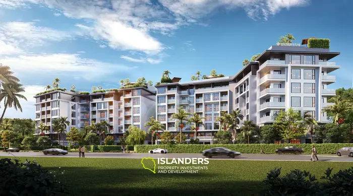 อพาร์ตเมนต์ 1 ห้องนอนขนาด 60 ตร.ม. น่ารักพร้อมวิวทะเลห่างจากชายหาด 100 เมตร