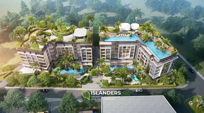 อพาร์ตเมนต์ 2 ห้องนอนขนาด 58 ตร.ม. น่ารักพร้อมวิวทะเลห่างจากชายหาด 100 เมตร