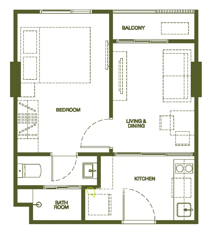 1BR(M) Apartment with POOL+Garden view NEXT TO CENTRAL MALL  in Phuket