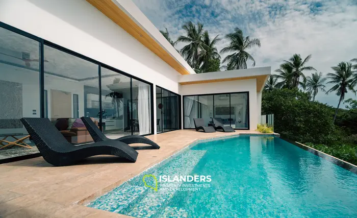 Modern 4-bdrm pool villa with a sea views from panoramic windows (Chaweng)