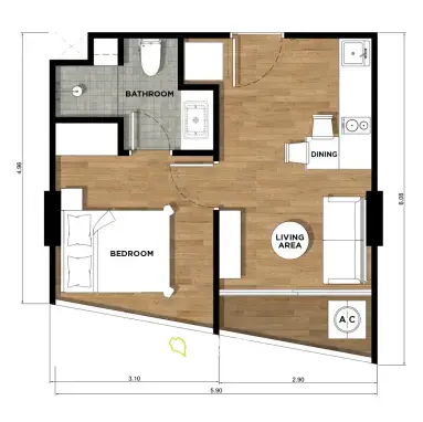 Elegant 1-Bedroom Apartment in Karon 