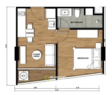 Upscale 1-Bedroom Apartment in Karon 