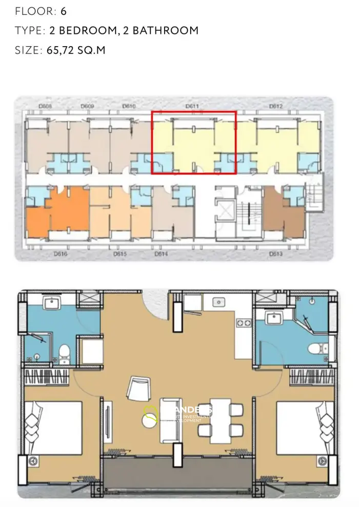 1 Schlafzimmer Wohnung mit Gartenblick 6. Etage, Bang Tao Beach