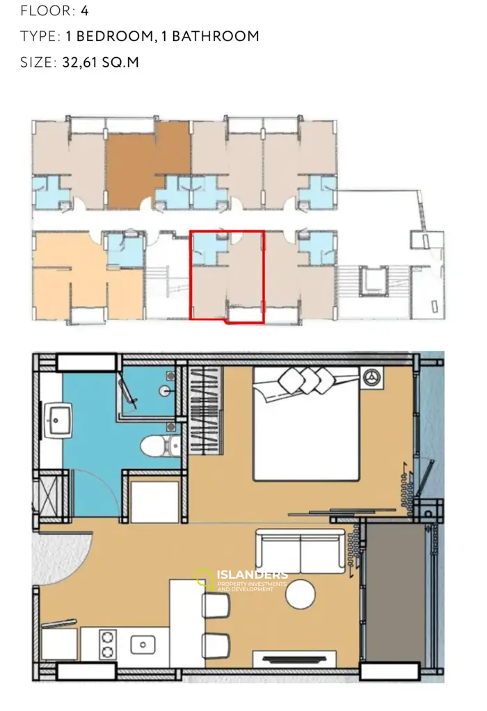 1 Schlafzimmer Wohnung mit Stadtblick 4. Etage, Bang Tao Beach