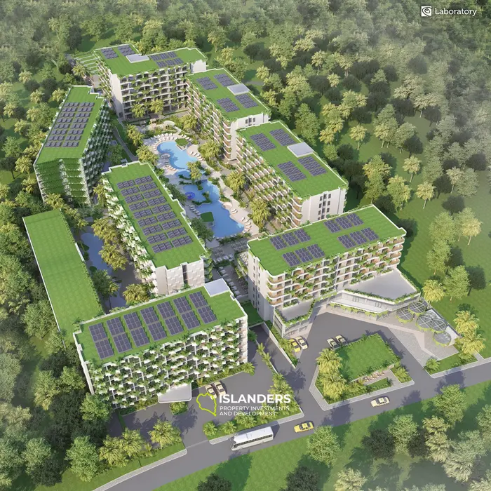 Luxuriöse 1-Zimmer-Wohnung mit Gartenblick in Layan