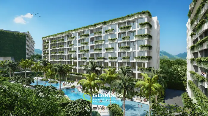 คอนโดหรู 1 ห้องนอนพร้อมวิวสระน้ำในลายัน