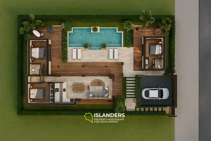 3-bdrm pool villa within walking distance to the beach (Bang Po)