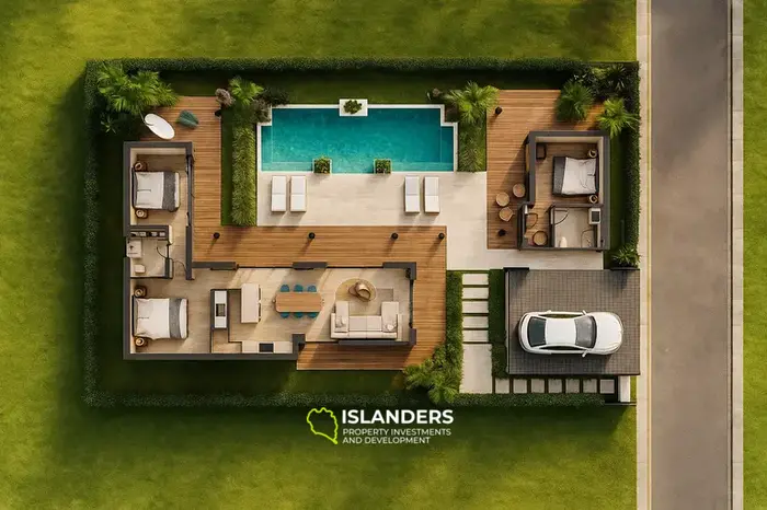 3-bdrm pool villa within walking distance to the beach (Bang Po)
