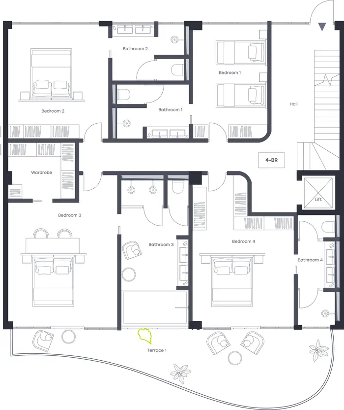 Glorious 4-Bedroom Duplex with Sea View in Layan