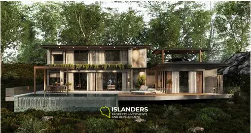 Luxury 2 bdrm pool villa + office with sea view, will be built in late 2025 (Bophut)