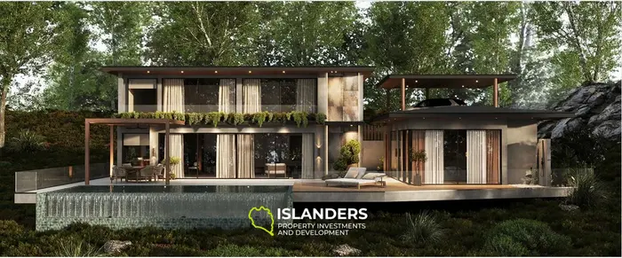 Luxury 2 bdrm pool villa + office with sea view, will be built in late 2025 (Bophut)