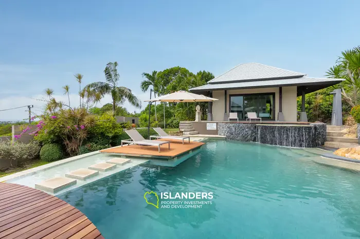 3-bdrm pool villa with sea view from terrace (Bophut)