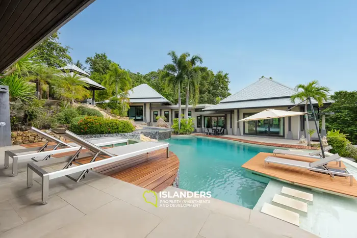 3-bdrm pool villa with sea view from terrace (Bophut)