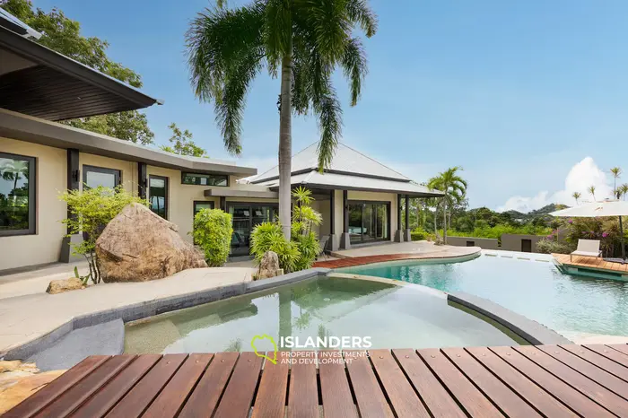 3-bdrm pool villa with sea view from terrace (Bophut)