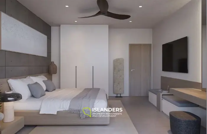 One-bedroom apartment with shared pool in a resort-style complex (Chong Mon)