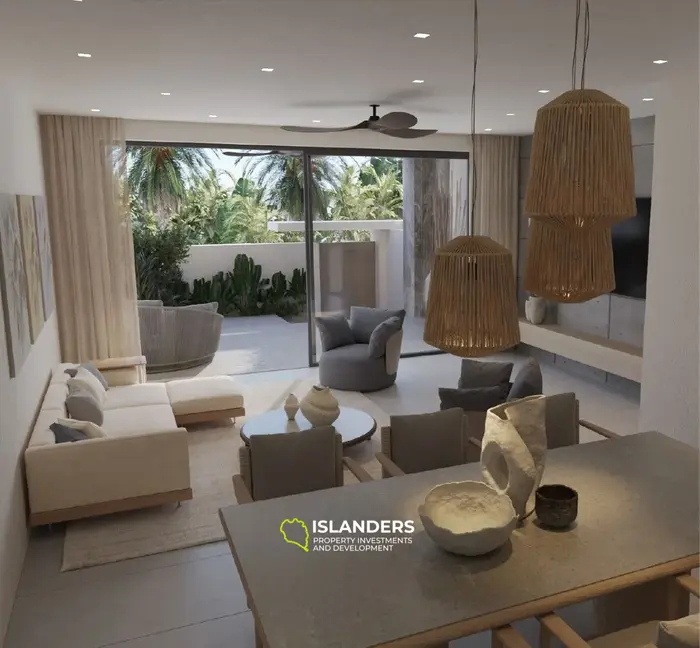 One-bedroom apartment with shared pool in a resort-style complex (Chong Mon)