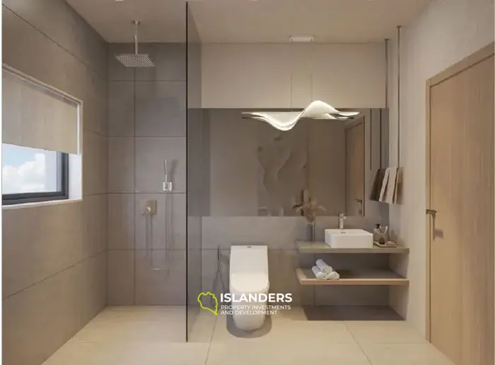 One-bedroom apartment with shared pool in a resort-style complex (Chong Mon)