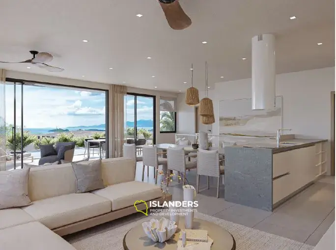 Large 4-bdrm pool villa with sea view from the second floor (Cheong Mon)
