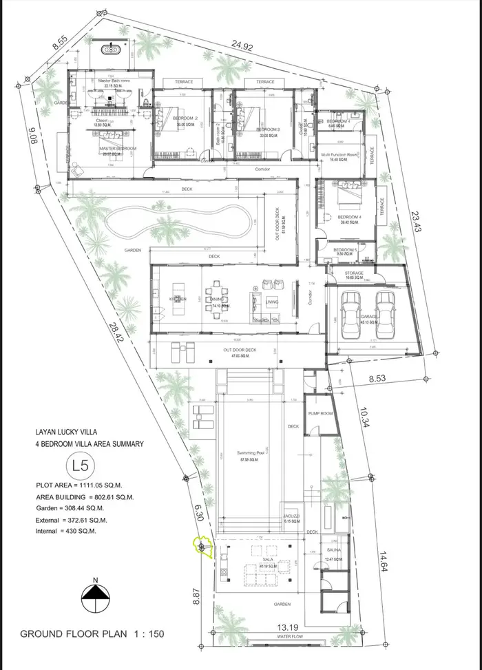 Upscale 4-Bedroom Villa with Stunning Private Pool near Layan Beach