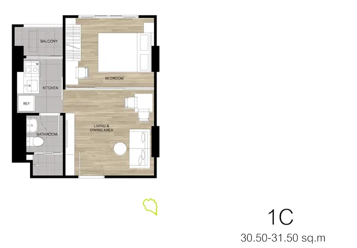 1-Zimmer-Typ (1A) Wohnung in Kathu