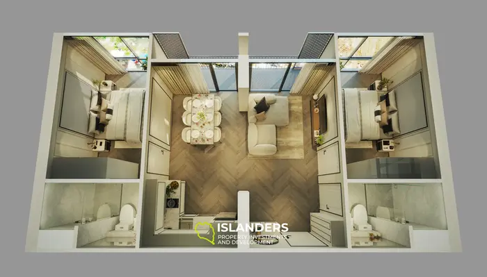 Appartement moderne de 2 chambres à vendre à Bang Tao Beach, Phuket