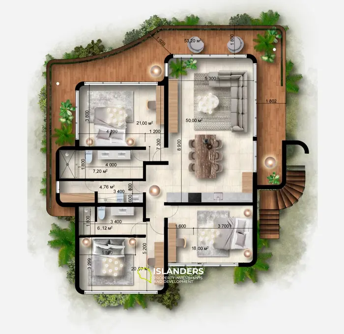 ห้องเพนท์เฮาส์ 3 ห้องนอนสุดหรู Eco-Prime พร้อมวิวทะเลที่สวยงามในชลคลุม!!!