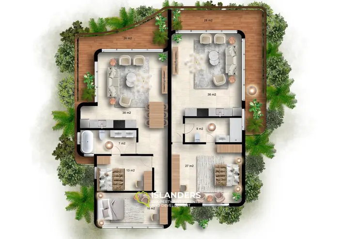 Роскошный эко-пентхаус с 1 или 2 спальнями и потрясающим видом на море в Чалоклуме!!!