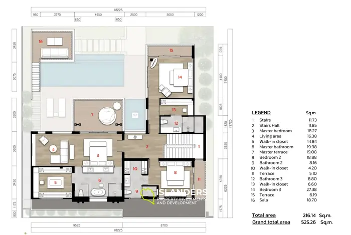 ラグーナプーケットの素晴らしいプールビューを持つ豪華なヴィラ