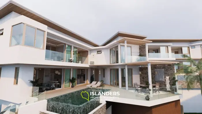 Panoramic 4-bdrm pool villa l on completely flat terrain (Lamai)