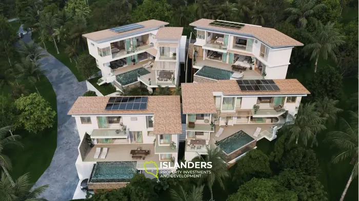 Panoramic 4-bdrm pool villa l on completely flat terrain (Lamai)