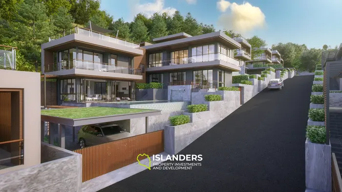 プーケットの息をのむような海の景色を望む豪華な5ベッドルームヴィラ（未完成）