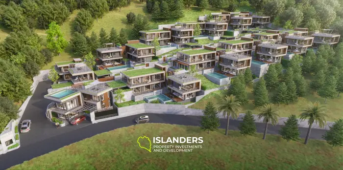 プーケットの息をのむような海の景色を望む豪華な5ベッドルームヴィラ（未完成）