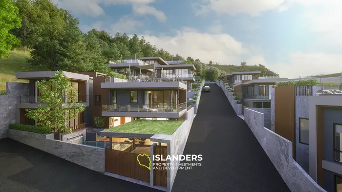 プーケットの息をのむような海の景色を望む豪華な5ベッドルームヴィラ（未完成）