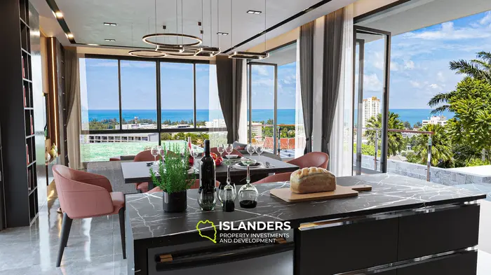 プーケットの息をのむような海の景色を望む豪華な5ベッドルームヴィラ（未完成）