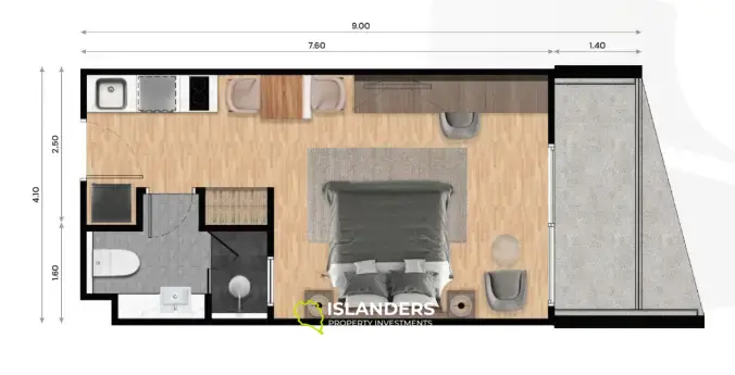 ラワイビーチ、プーケットのラグジュアリースタジオアパートメント