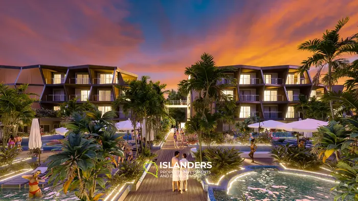 ラワイビーチ、プーケットのプールビュー付き豪華2ベッドルームコンドミニアム