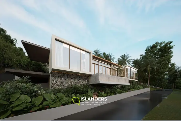 Villa de 3 habitaciones y 2 pisos con piscina y vistas al mar desde todas las áreas de estar (Bophut)