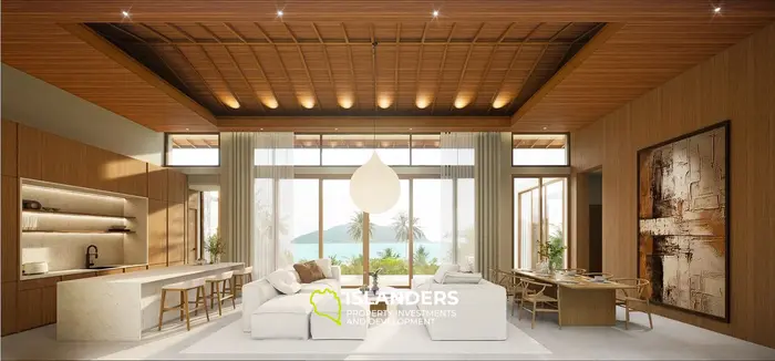 Villa de 3 habitaciones y 2 pisos con piscina y vistas al mar desde todas las áreas de estar (Bophut)