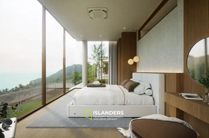 Villa de 3 habitaciones y 2 pisos con piscina y vistas al mar desde todas las áreas de estar (Bophut)