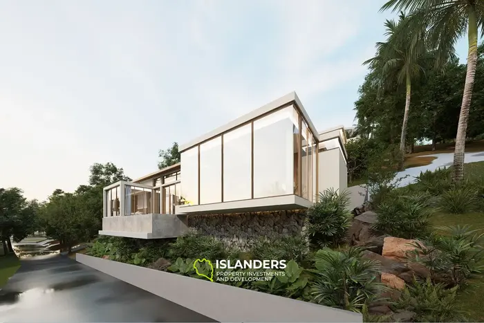 Villa de 3 habitaciones y 2 pisos con piscina y vistas al mar desde todas las áreas de estar (Bophut)