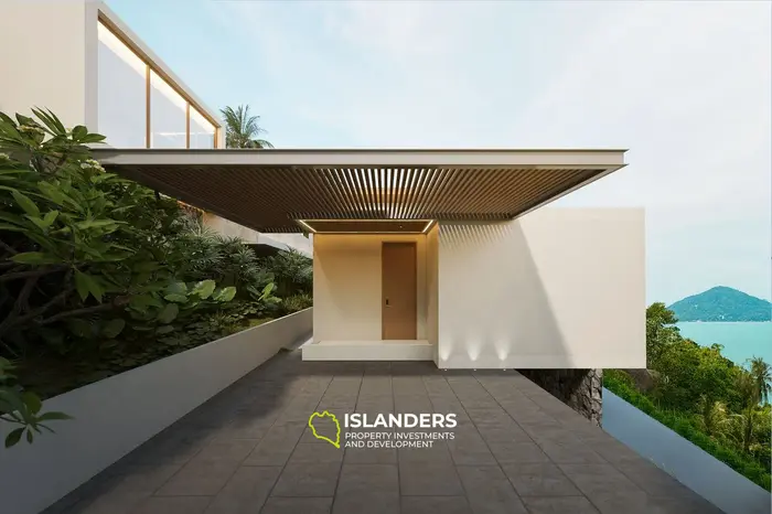 Villa de 3 habitaciones y 2 pisos con piscina y vistas al mar desde todas las áreas de estar (Bophut)