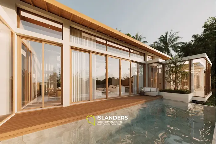 Villa de 3 habitaciones y 2 pisos con piscina y vistas al mar desde todas las áreas de estar (Bophut)