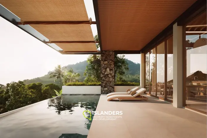 Villa de 4 habitaciones y tres pisos con piscina y vistas al mar y a la montaña (Bophut)