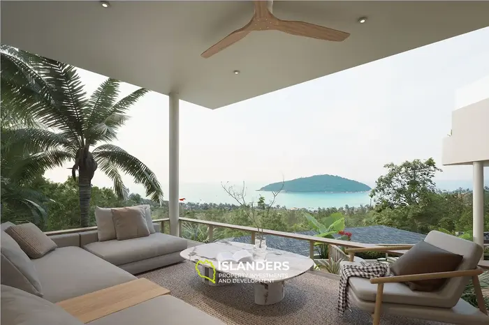 Villa de 4 habitaciones y tres pisos con piscina y vistas al mar y a la montaña (Bophut)