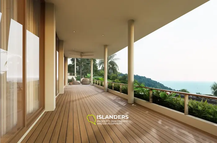 Villa de 4 habitaciones y tres pisos con piscina y vistas al mar y a la montaña (Bophut)