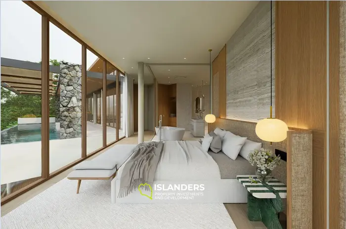 Villa de 4 habitaciones y tres pisos con piscina y vistas al mar y a la montaña (Bophut)