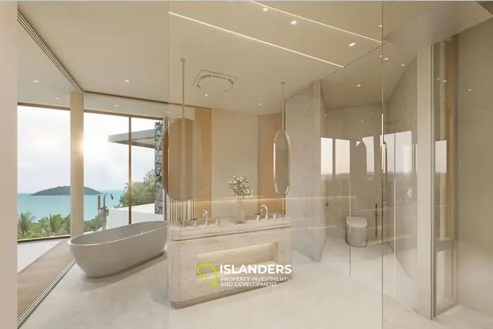 Villa de 4 habitaciones y tres pisos con piscina y vistas al mar y a la montaña (Bophut)