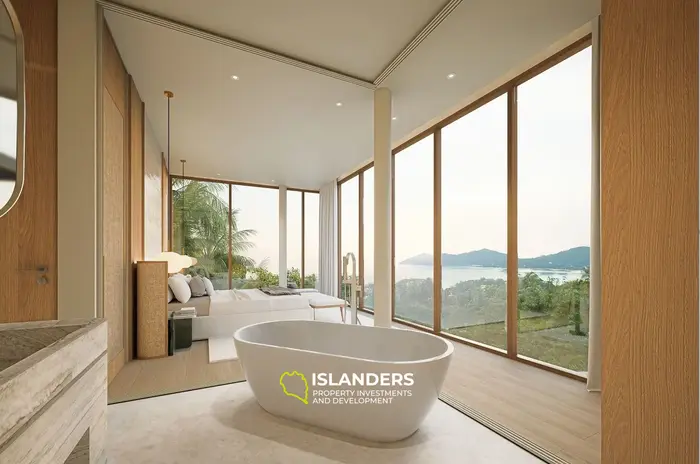 Villa de 4 habitaciones y tres pisos con piscina y vistas al mar y a la montaña (Bophut)